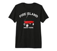 Fire Island Large Version Red Wagon LI NY Beach Sun Premium T-Shirt
