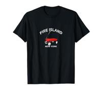 Fire Island Red Wagon New York Long Island Beach Summertime T-Shirt