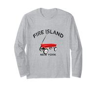 Fire Island red Wagon New York Vacation Ocean Beach LI NY Long Sleeve T-Shirt