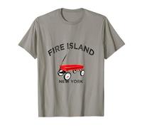 Fire Island red Wagon New York Vacation Ocean Beach LI NY T-Shirt