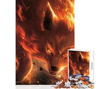 Fire Kitsune Fox for Adults 1000 Piece Jigsaw Puzzle Great Gifts Stress Reliever Toy Wall Decor for 14+ Puzzle Game Offered (38x26cm)