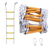 Fire Ladder 15 m, Rescue Ladder with Carabiners, Fire Retardant Ladder for Emergency Use, Portable Emergency for 3-6 Storey Houses, Balconies and Railings, Load Up to 200 kg