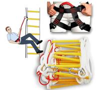 Fire Ladder for 4 Story Apartment | Rescue Ladder 4th Floor Home 10 m | Safe Fall Arrest incl | Rescue Ladders/Escape Rope Ladder 10m - Durable, Portable, Easy Deploy, Heavy Duty