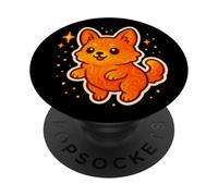 Fire Lava Fox Funny Cute Animal Theme PopSockets Adhesive PopGrip