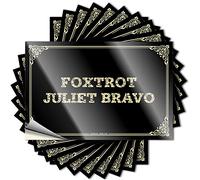 Fire Lettering Sticker, Men Stuff Bumper Foxtrot Juliet Bravo | Funny Quote Spring Decals(6X9CM)