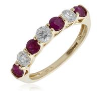 Fire Light 0.55ct Lab Grown Diamond & 0.70ct Ruby Eternity Ring 14c... 14CT YELLOW GOLD SIZE M