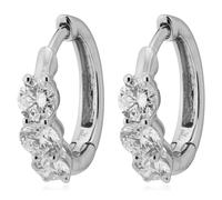 Fire Light 1.5ct Lab Grown Diamond Trilogy Huggie Earrings Platinum PLATINUM