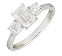 Fire Light 1.5ct Lab Grown Diamond Trilogy Ring Platinum PLATINUM SIZE K