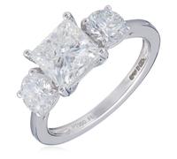 Fire Light 3ct Lab Grown Diamond Mixed Cut Trilogy Ring Platinum PLATINUM SIZE K