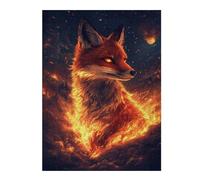 Fire Light Eyes Fox Colourful Wooden Jigsaw Puzzle for Adults, 500 PCS
