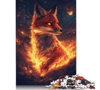 Fire Light Eyes Fox Jigsaw Puzzles Puzzles for Adults Kids. 1000 Pieces Great Gifts Challenge Toy Educational Games Home Decoration for Adults& Kids Age 14 Years Up 1000pcs (38x26cm)