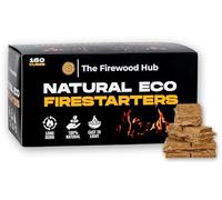 Fire Lighters - Natural Firelighters Made from Wood Fibre and Wax, Pack of 160, Long Burn Time Up to 10 Minutes, Ideal Fire Lighters for Wood Burners