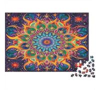 Fire Mandala Jigsaw Puzzles Intricate Art 1000Pc Recycled Paper for Adults Puzzle Fun Activity Home Exercising Hands-on Skills Great Gift Idea 38x26cm/1000pcs