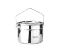Fire-Maple 1.8L Camping Pot Stainless Steel Hanging Pot with Steamer Basket Campfire Pot with Foldable Handle for Outdoor Cooking Bushcraft