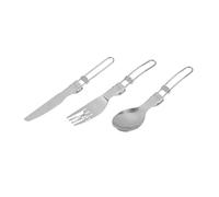 Fire-Maple 803 Folding Cultery Set Stainless Steel Camping Utensils with Pouch, Foldable Fork Spoon Knife for Hiking, Backpacking, Travel - Compact, Lightweight (80g)