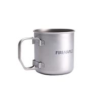 Fire-Maple Alti 300ml Camping Titanium Cup | Portable Titanium Mug with Measurement Marks | Ultralight Camping Picnic Water Coffee Cup with Foldable Handle