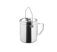 Fire-Maple Camping Pot Stainless Steel Camping Hanging Cup with Steamer Basket | 1.2L Campfire Coffee Mug with Foldable Handle for Outdoor Cooking