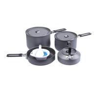 Fire-Maple Feast 4 Camping Cookware Set | Outdoor Cooking kit with Pot Kettle Pan Bowls and Spatula | Kitchen Utensils for 4 to 5 People Backpacking Trekking Hiking Fishing Picnic