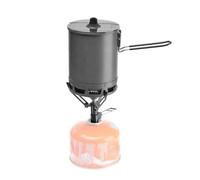 Fire-Maple Petrel 246g Ultralight Camping Cooking Set with Aluminum Pot, Titanium Stove, Titanium Gas Canister Stand| Fast Boiling Outdoor Cookware Kit for Backpacking Hiking Trekking Fishing