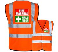 Fire Marshal First Aider Combined Yellow Hi Vis Viz Reflective Safety Vest Waistcoat, Reflective High Visibility, supplied by Simply Hi Vis Clothing UK
