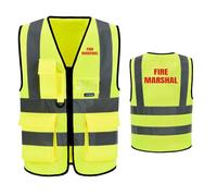 Fire Marshal High Visibility Safety Vest Fire Marshal hi vis vest with zipper pocket