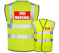 Fire Marshal Printed Red TEXT/BOX- Hi Vis Vest Safety Waistcoat supplied by Simply Hi Vis Clothing UK