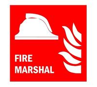 Fire marshal safety sign - Self adhesive sticker (100mm x 100mm)