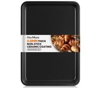 Fire More Carbon Steel Baking Tray - 38.9 x 27.7 x 2.5 cm Non-Stick Oven Tray for Baking & Cooking, 0.8mm Thick Sheet Pan Easy to Clean