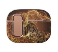 Fire Motorbike Dangerous Sport Hard Shell Case Skin Accessories Cover with Secure Lock Clip Compatible with AirPods Pro 2