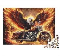 Fire Motorcycle 1000Pc Jigsaw Puzzlerider on Fire - Recycled Cardboard Decoration for Adults70x50cm/1000pcs