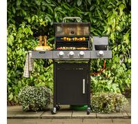 Fire Mountain Cascade 4 Burner Gas Bbq (3+1), Side Burner, Cast Iron Grills, 10.9Kw