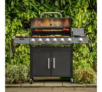 Fire Mountain Cascade 7 Burner Gas Bbq, Side Burner, Cast Iron Grills, 19.3Kw