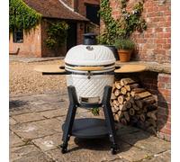 Fire Mountain Fuji 18'' Ivory Ceramic Kamado Bbq Grill With Protective Cover