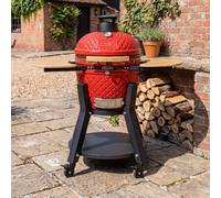 Fire Mountain Fuji 18'' Red Ceramic Kamado Bbq Grill With Protective Cover