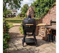 Fire Mountain Fuji 24'' Black Ceramic Kamado Bbq Grill With Protective Cover