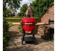 Fire Mountain Fuji 24'' Red Ceramic Kamado Bbq Grill With Protective Cover