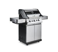 Fire Mountain Olympus 5 Burner Gas BBQ Stainless Steel with Searing Side Burner Glass Viewing Lid and Cover Large Outdoor Barbecue for Garden Patio