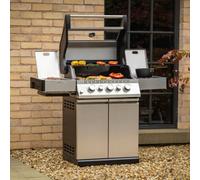 Fire Mountain Olympus Stainless Steel 5 Burner Gas Bbq (3+2), Cast Iron Grills, 19.3Kw