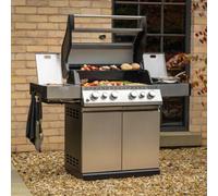 Fire Mountain Olympus Stainless Steel 6 Burner Gas Bbq (4+2), Cast Iron Grills, 23.3Kw