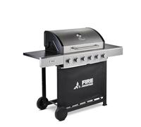 Fire Mountain Sierra 6 Burner XL Gas BBQ Stainless Steel Cast Iron Grill