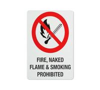 Fire Naked Flame and Smoking Prohibited Sign, Reflective Aluminum