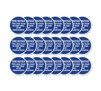 Fire Notice This Area Must Be Kept Clear Of All Obstructions Signs 80mm x 80mm Multi Pack Strong Adhesive Vinyl Stickers for Fire Door Safety (24)
