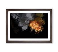 Fire of The Mind in Abstract Framed Print | A2 Walnut Framed Wall Art | Ready to Hang | Abstract Fantasy Picture | Living Room Bedroom Lounge Office