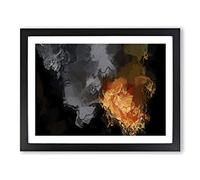 Fire Of The Mind In Abstract Modern Art Framed Print | A2 Black Framed Wall Art | Ready to Hang | Abstract Fantasy Picture | Living Room Bedroom Lounge Office