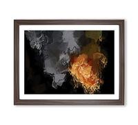 Fire Of The Mind In Abstract Modern Art Framed Print | A3 Walnut Framed Wall Art | Ready to Hang | Abstract Fantasy Picture | Living Room Bedroom Lounge Office
