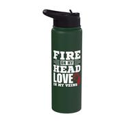 Fire on My Head - Red Hair Red Head Redhead Stainless Steel Insulated Water Bottle