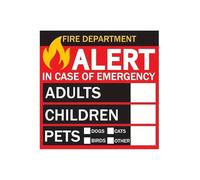 Fire Pet Alert Sticker - Heavy Duty Weatherproof Decal, Bold Warning Sign, Long Lasting Fade Proof Ink | Quick Application System for First Responders Firemen Rescue Safety Notification for Home