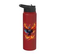 Fire Phoenix Bird Rejuvenation Mythical Bird Phoenix Rising Stainless Steel Insulated Water Bottle