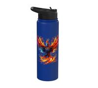 Fire Phoenix Bird Rejuvenation Mythical Bird Phoenix Rising Stainless Steel Insulated Water Bottle