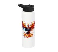 Fire Phoenix Bird Rejuvenation Mythical Bird Phoenix Rising Stainless Steel Insulated Water Bottle
